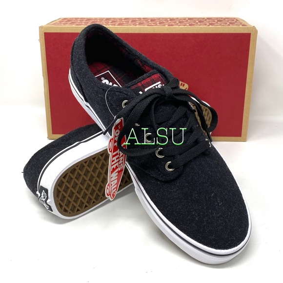 VANS 🔥SALE!🔥 Atwood Plaid Black Wood Men’s Sneakers Size 10 VN0A0015G2DN - Picture 3 of 10